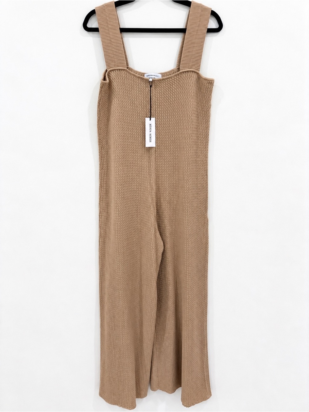 WeWoreWhat Cable Knit Wide Leg Jumpsuit Heather Doe NWT Medium